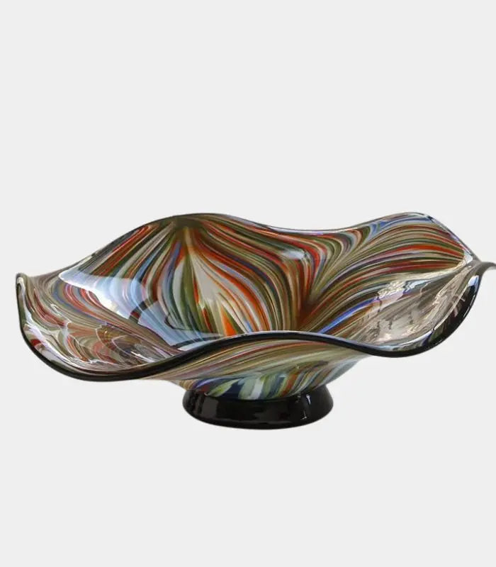 Aveline Multicolour Glass Bowl – Handblown Artisan Design 40 cm