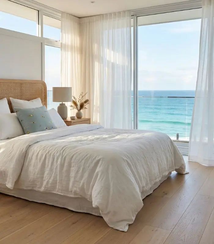 Riviera Swimmers Cushion Cover – Vintage Beach Scene Print