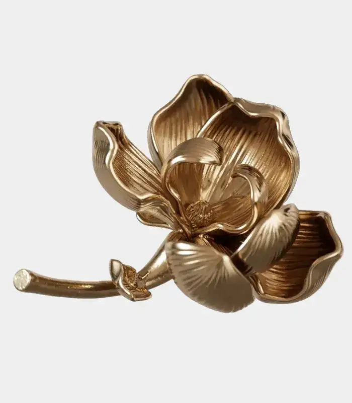 Auretta Magnolia Blossom Sculpture – Cast Metal Botanical Art Object 15 cm (5.91 in)