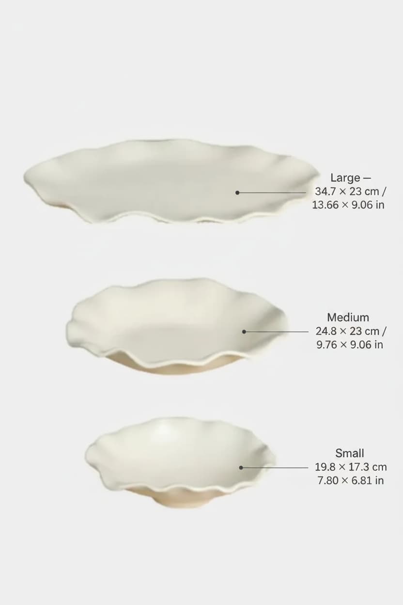 Lotus Ceramic Collection – Organic Serveware in Three Sizes Dinnerware Plates