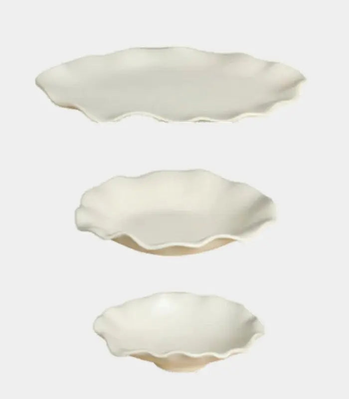 Lotus Ceramic Collection – Organic Serveware in Three Sizes Dinnerware Plates