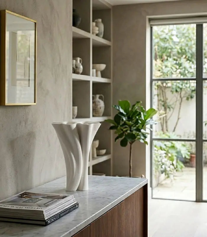 Petalo 3D Printed Ceramic Vase – Sculptural Floral Form 20.5 cm