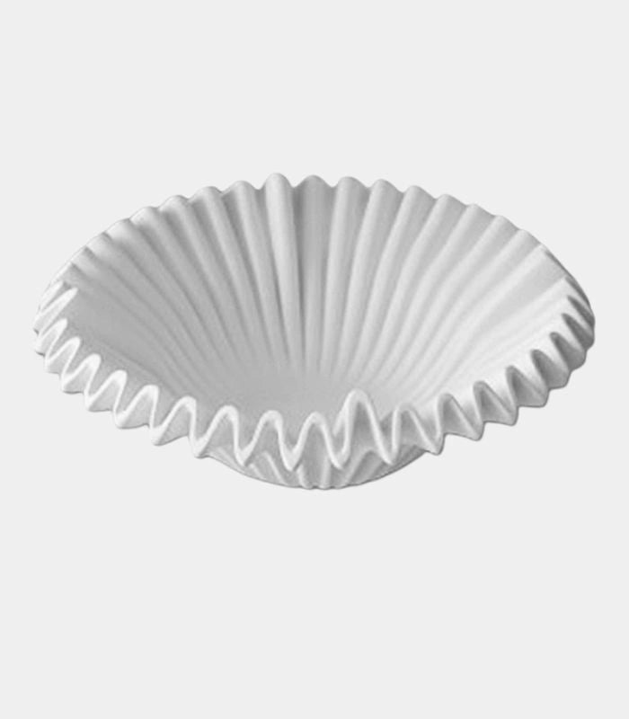 Decorative Fruit Bowl Ruffle White Resin 27 cm