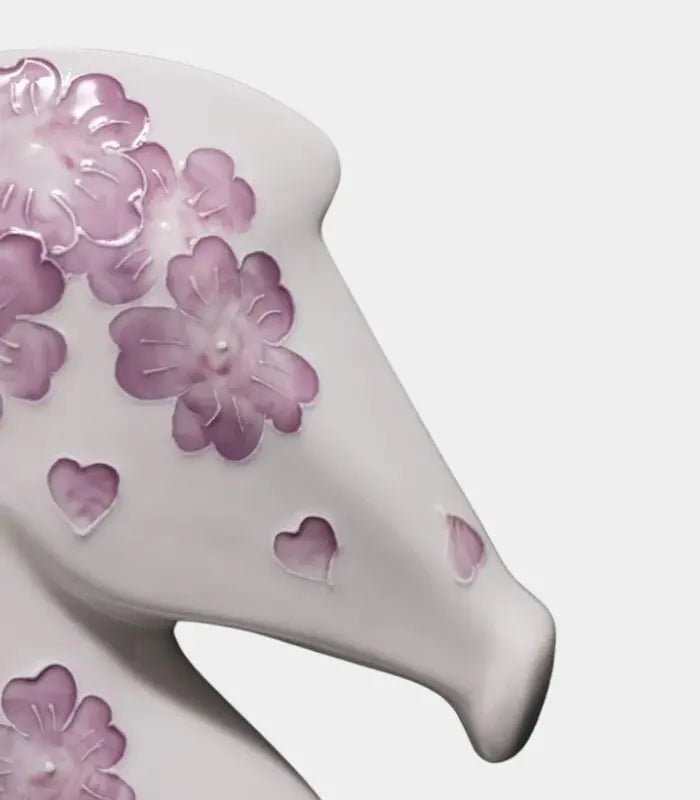 Celestine Ceramic Horse Head Sculpture – Hand-Painted Floral Design
