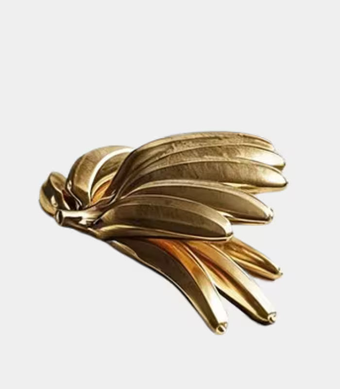 Harvest Alloy Sculpture – Gilded Banana Bunch Decorative Object 15 cm (5.91 in)