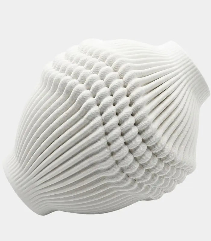 Celestara Ceramic Vase – Handcrafted Pleated Design in Ivory White