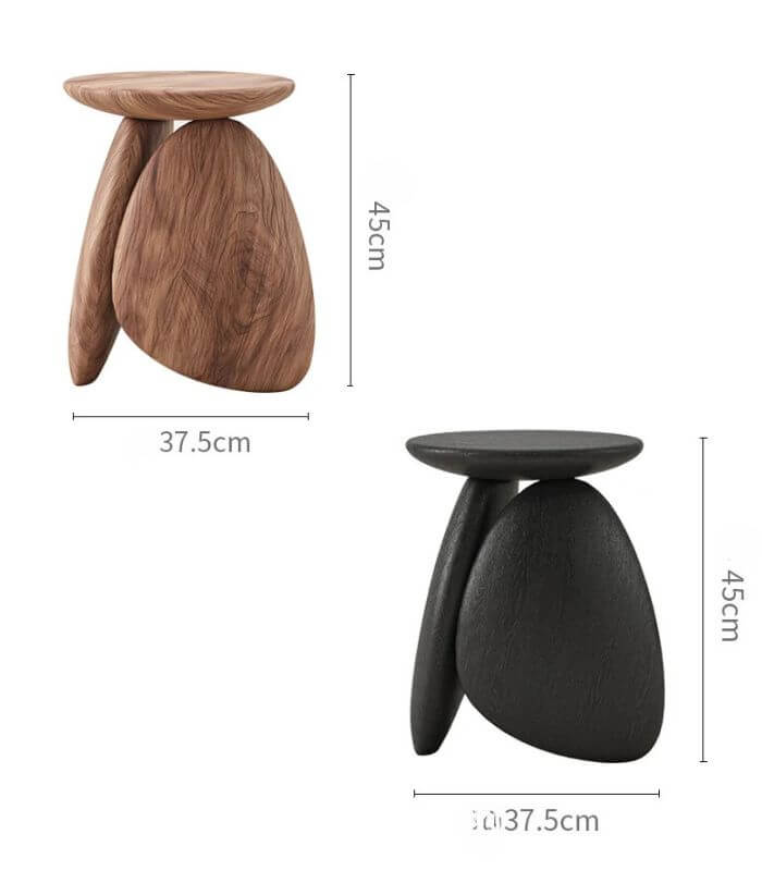 Sculpted Pebble Side Table Raintree Wood