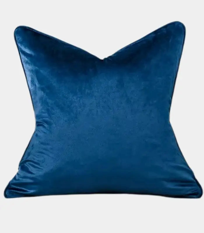 Velvet Floral Garden Cushion Cover Velvet Embroidery Blue