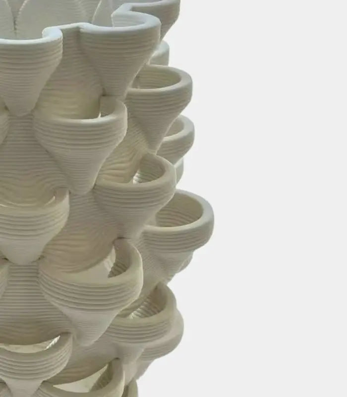 The Coral Architectural Ceramic Vase White 18.5 cm