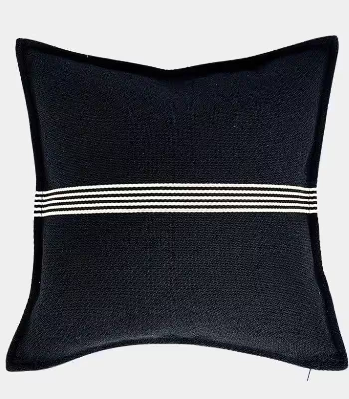 Modern Black & White Striped Cushion Cover Collection Indoor/Outdoor 45x45 cm (18x18in)