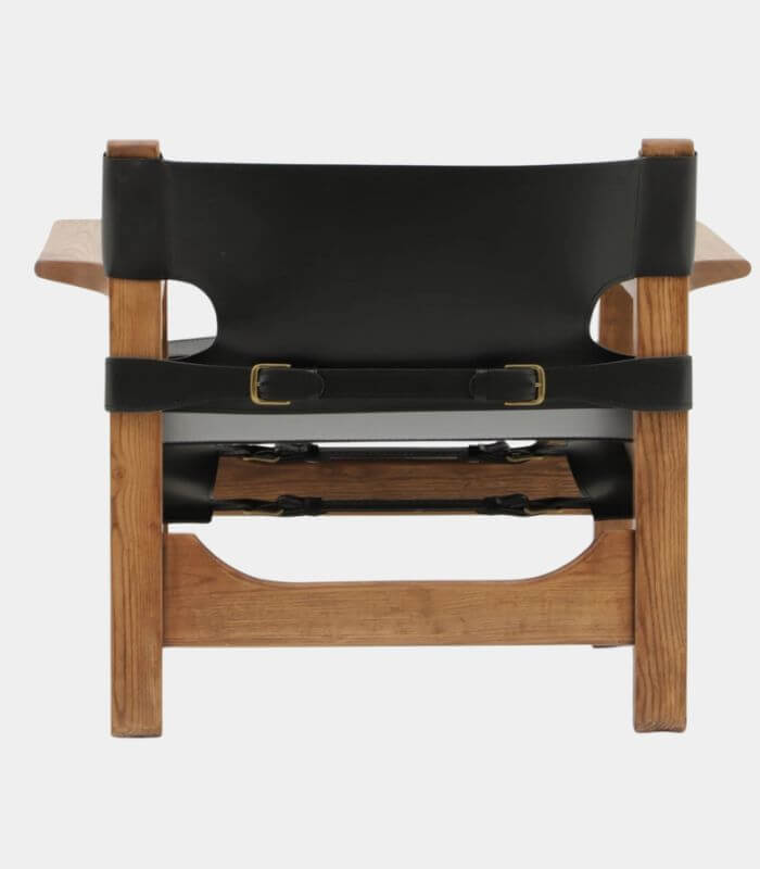 Arcadia Saddle Leather and Ash Armchair Black & Brown