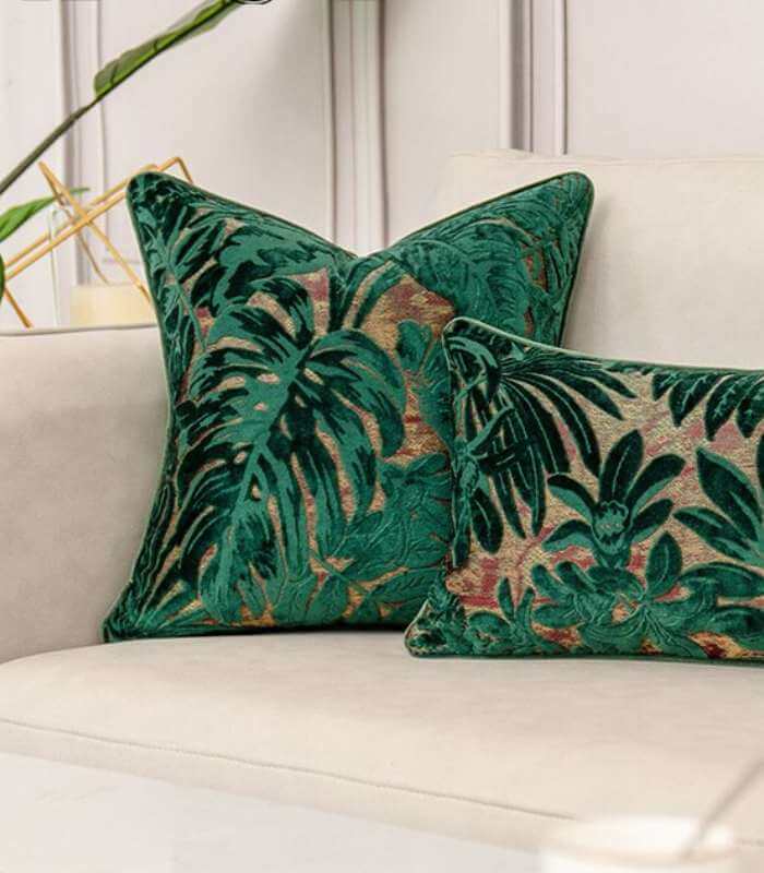 Velvet Floral Garden Cushion Cover Velvet Embroidery