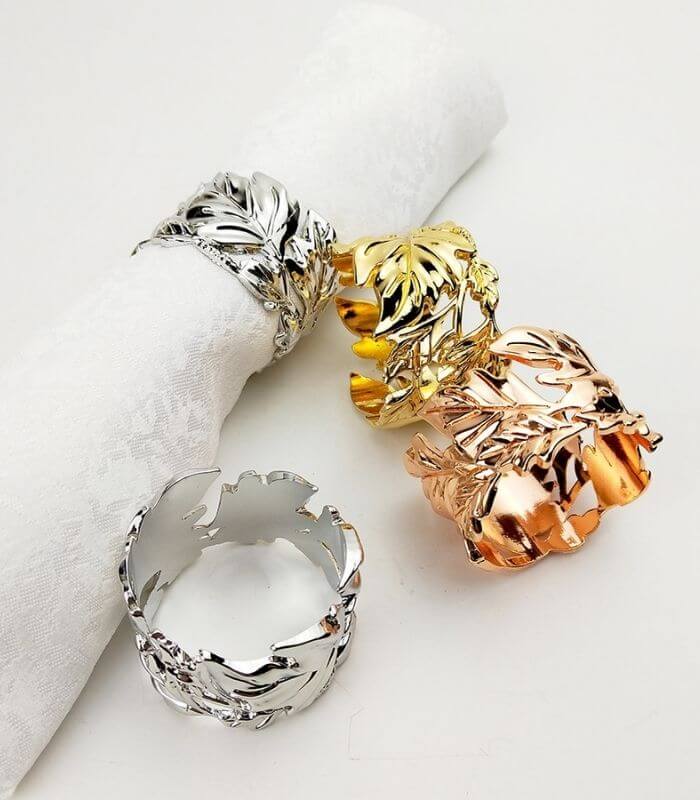 Set 6 Pcs Napkin Rings Magic Forrest Metal