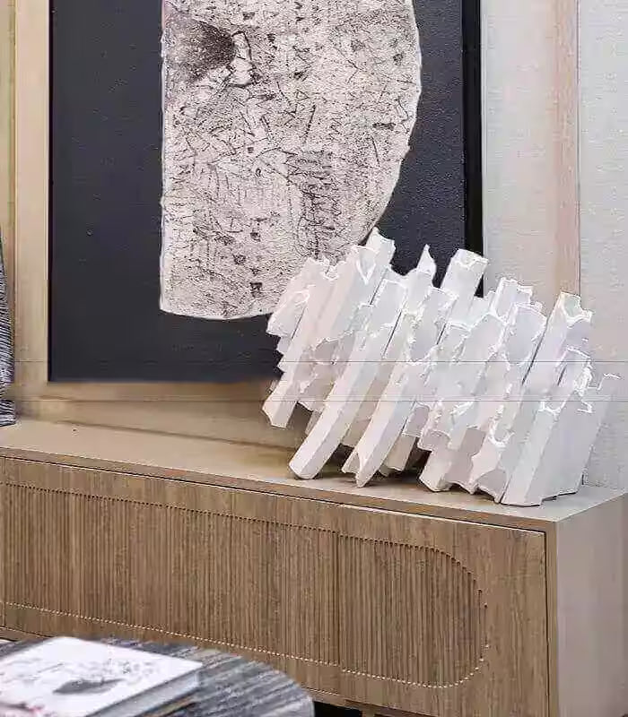 Ceramic Modern Sculpture Celestial White