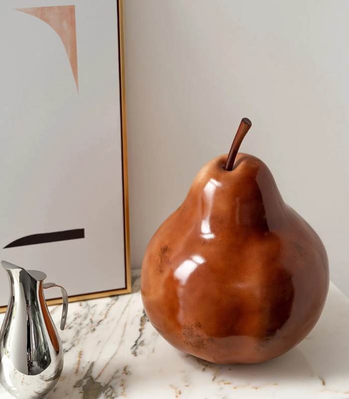 Brown Pear Decorative Sculpture Large