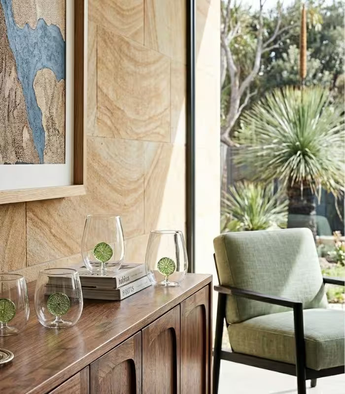 Set 2 Pieces Citrus Glass Tumbler Set – Handcrafted with Fruit Slice Design 350 ml