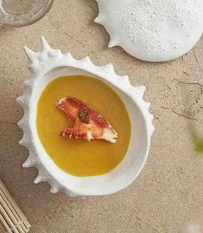 Ceramic Crab Bowl with Lid - White