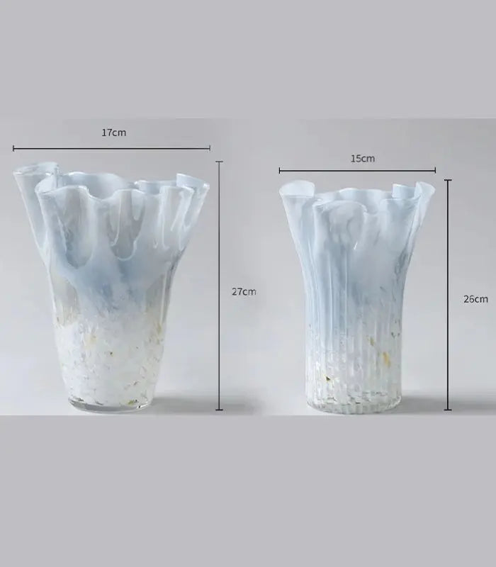 Ethereal Glass Vase – Organic Sculptural Design Blue