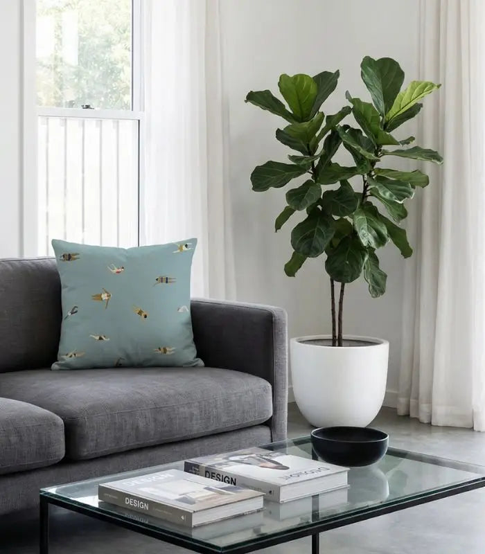 Riviera Swimmers Cushion Cover – Vintage Beach Scene Print