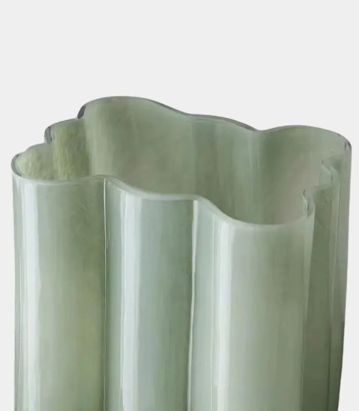 Sculptural Ribbed Glass Vase - Two Sizes