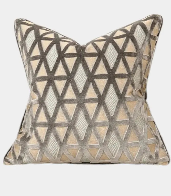 Velvet Floral Garden Cushion Cover Velvet Embroidery Grey