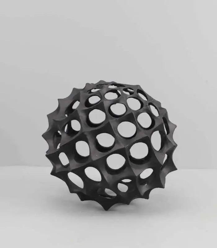 Decorative Ornament Sphere Sculpture Metal 15 cm