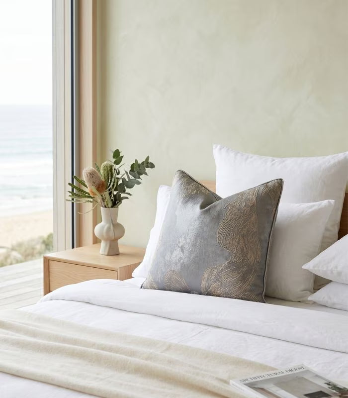 Seraphina Jacquard Cushion Cover – Abstract Brushstroke Design