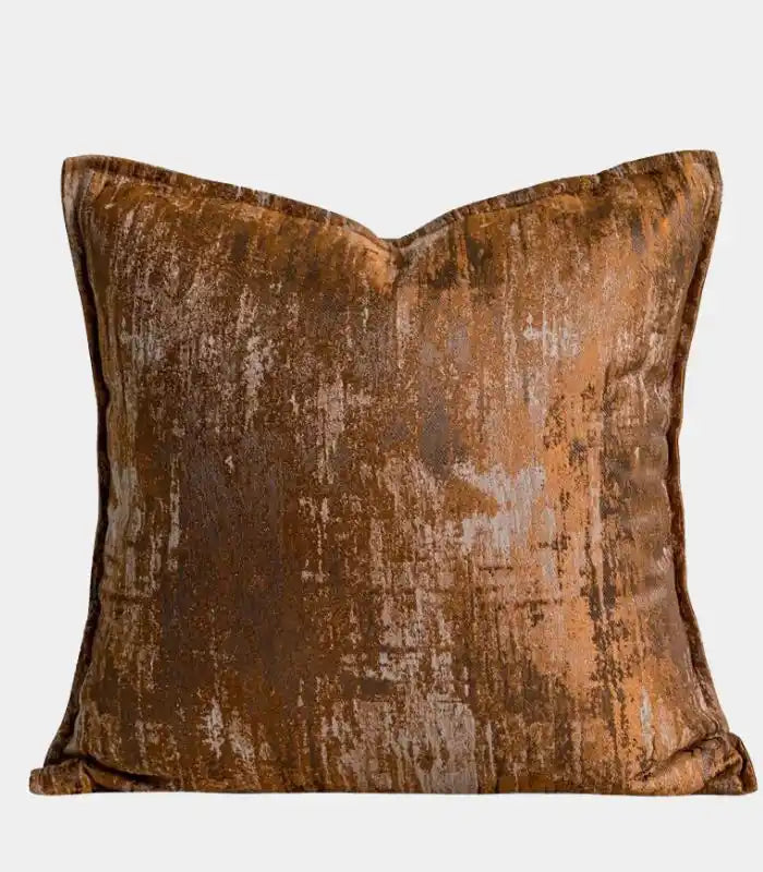 Abstract Cushion Cover Collection - Amber & Charcoal 45x45 cm (18 x 18 in)