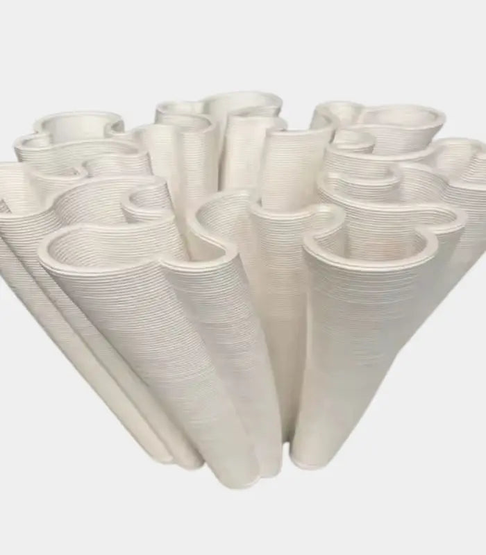 Tabletop Vase Twist Centrepiece Ceramic White 22 cm | 1.5 kg