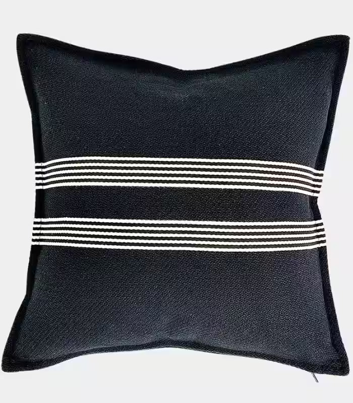 Modern Black & White Striped Cushion Cover Collection Indoor/Outdoor 45x45 cm (18x18in)