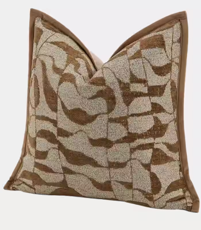 Marlowe Jacquard Cushion Cover – Tonal Abstract Design with Velvet Piping