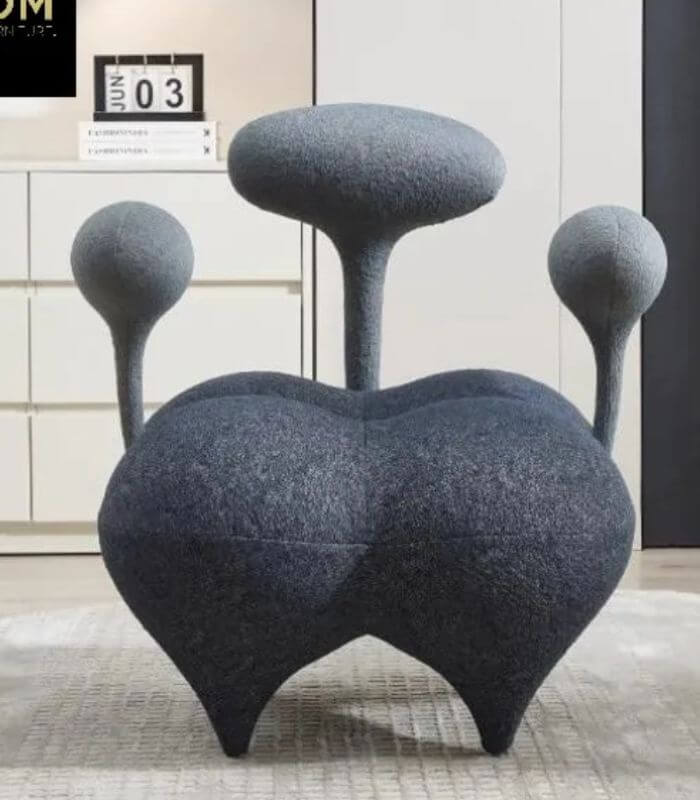 Lunar Bloom Armchair - Modern Artisanal Upholstered Sculptural Accent Chair