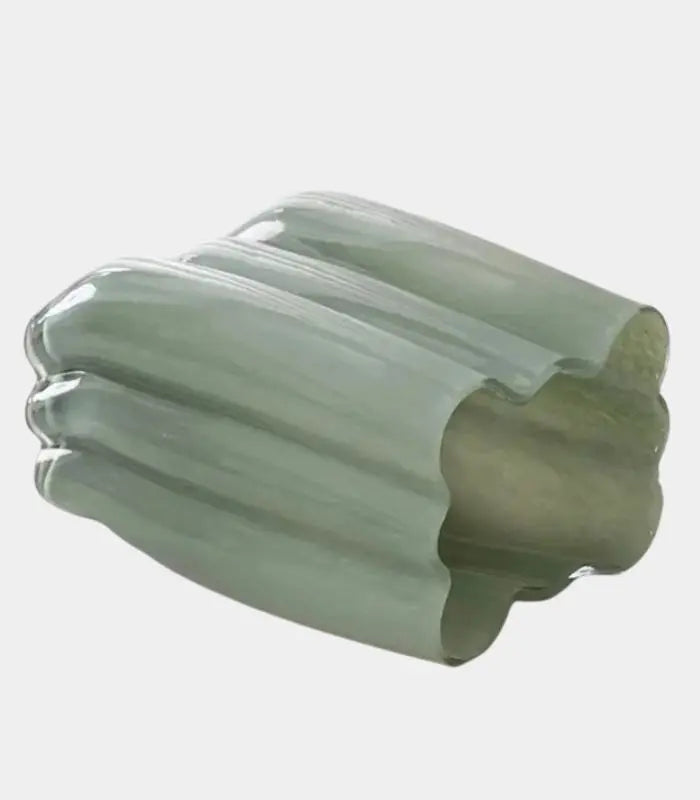 Sculptural Ribbed Glass Vase - Two Sizes