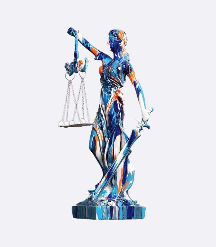 Contemporary Sculpture Justice Decorative Statue Resin 28 cm