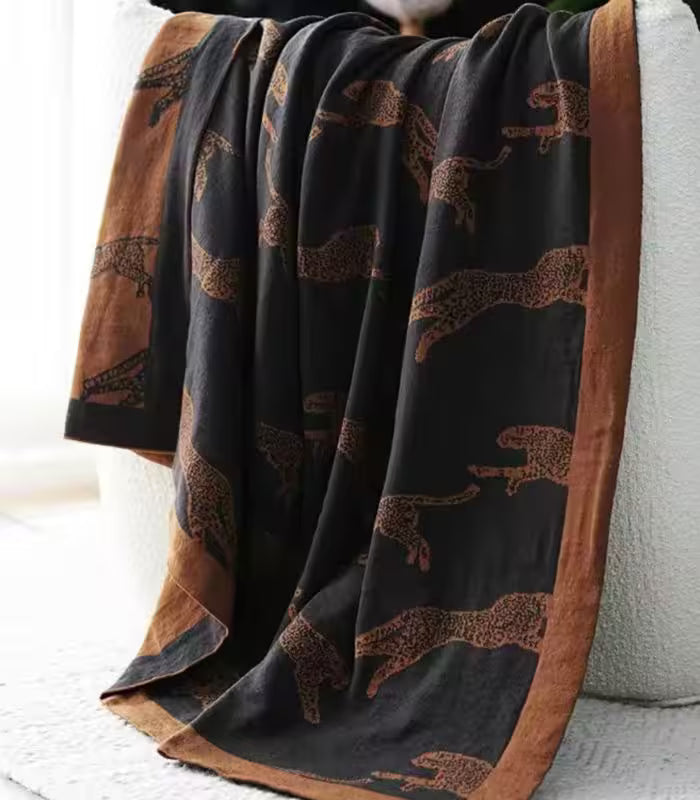 Leopard Print Blanket Throw Double-Sided 130 x 180 cm 1kg