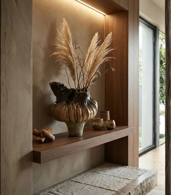 Verdant Ceramic Vase – Earth & Ember Sculptural Vase – Handcrafted Tectonic Ceramic with Ash Glaze