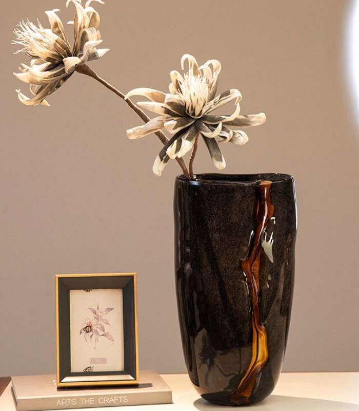Black Orion Tabletop Vase Glass