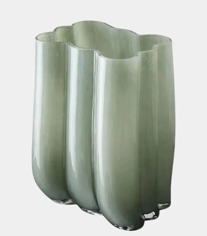 Sculptural Ribbed Glass Vase - Two Sizes