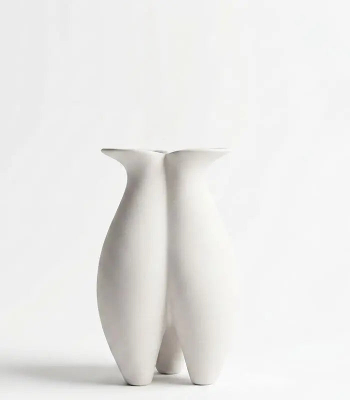 Silhouette Ceramic Vase Frosted White Large