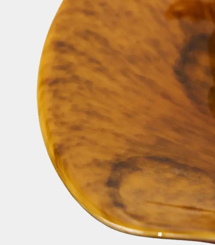 Serving Bowl – Handcrafted Decoratibe Bowl Organic Form Amber Glass 28 cm