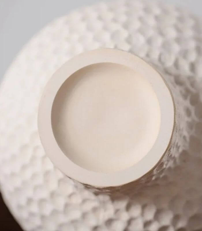 Table Top Vase Amphora Ceramic Off White