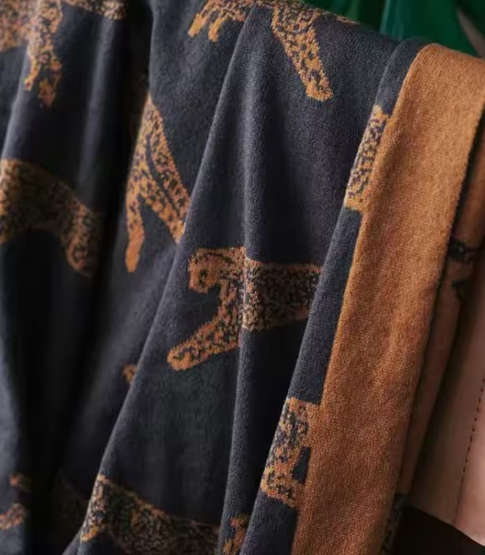Leopard Print Blanket Throw Double-Sided 130 x 180 cm 1kg
