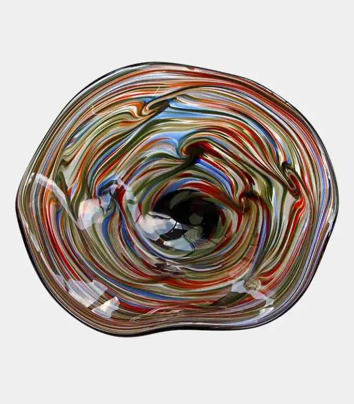 Aveline Multicolour Glass Bowl – Handblown Artisan Design 35 cm (13.78 in)