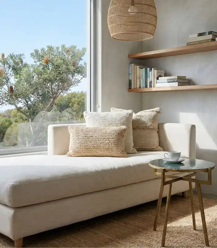 Sinclair Green Natural Marble Side Table – Brass Frame Accent Round Table 51 cm