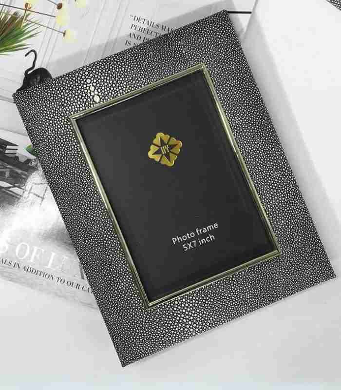 Picture Frame Shagreen Leather Alloy