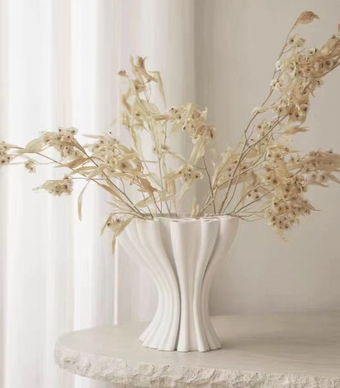 Table Top Vase Paloma White Ceramic