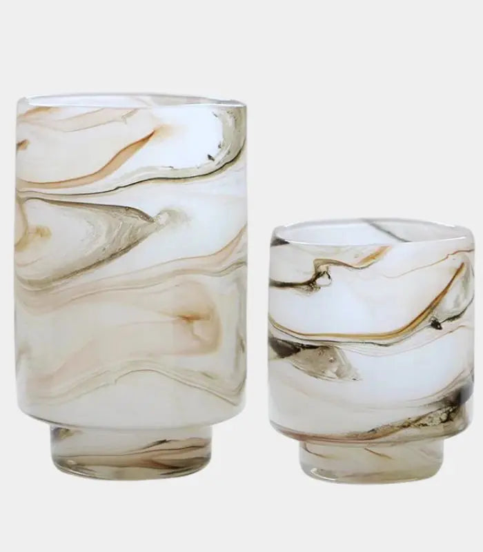 Petra Swirl Glass Vase – Handcrafted Design Marble Glass