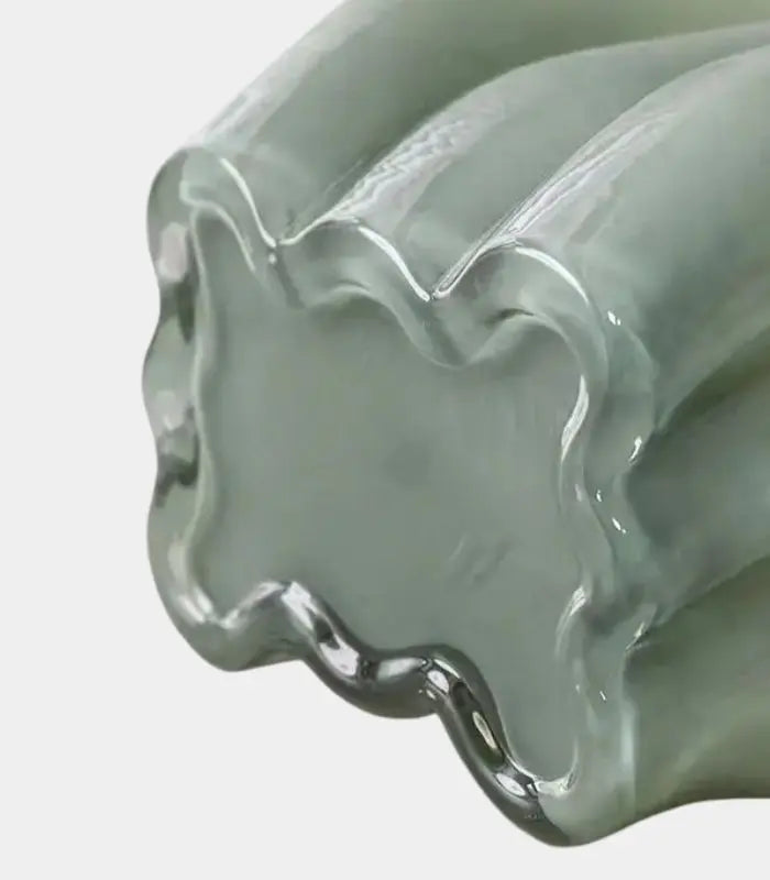 Sculptural Ribbed Glass Vase - Two Sizes
