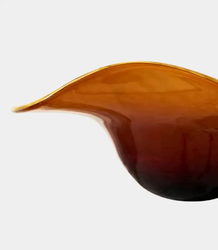 Serving Bowl – Handcrafted Decoratibe Bowl Organic Form Amber Glass 28 cm