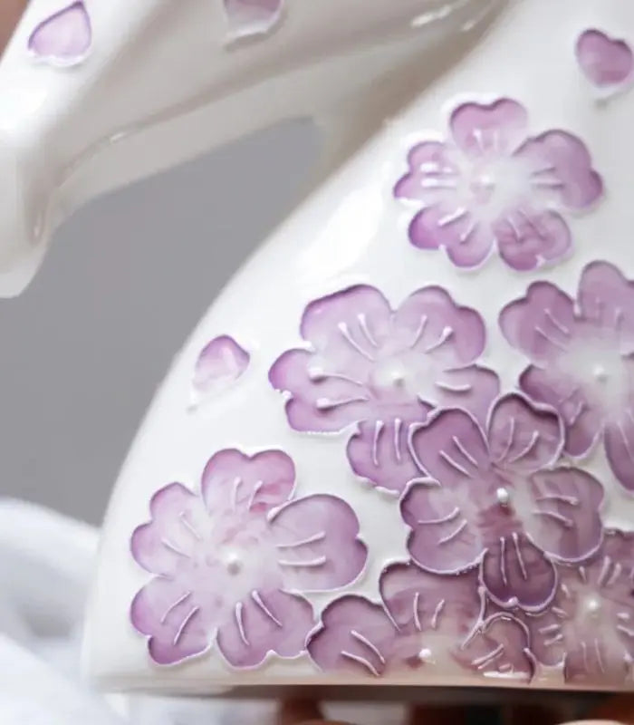 Celestine Ceramic Horse Head Sculpture – Hand-Painted Floral Design